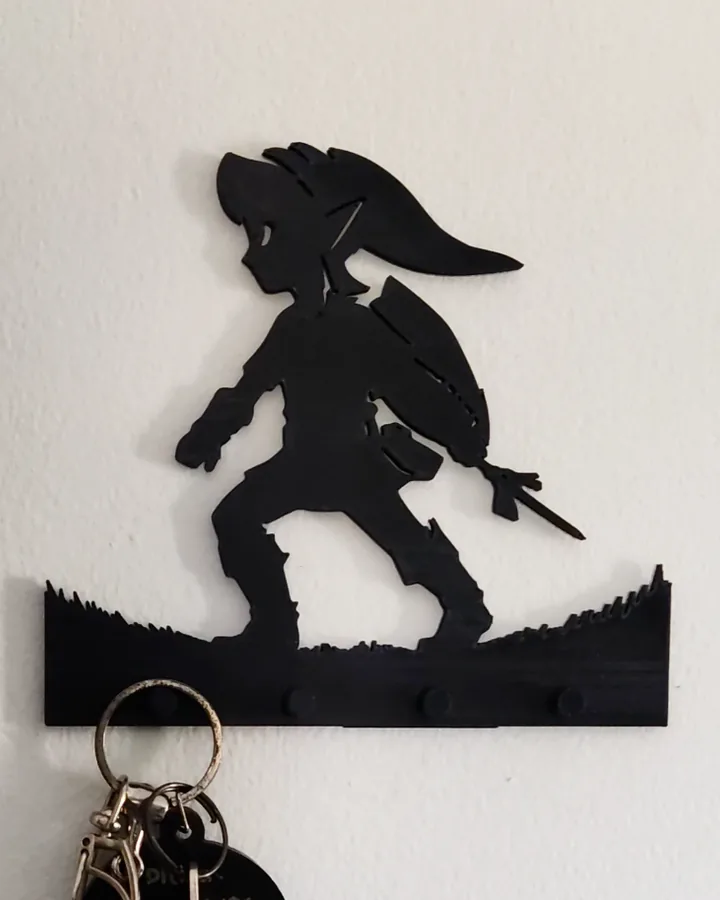 Porta-chaves de parede inspirado em The Legend of Zelda impresso em 3D