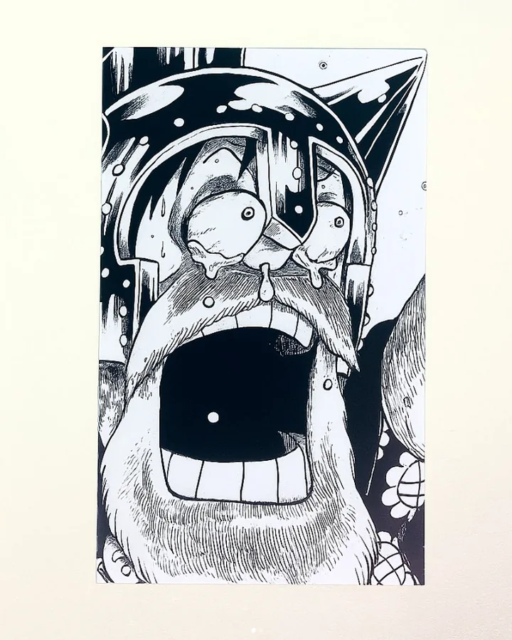 Quadro de One Piece impresso em 3D com o traço em camadas sobrepostas